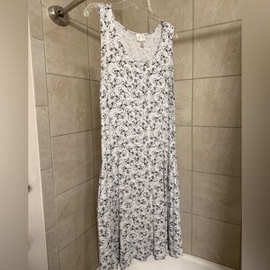 WORN MAYBE TWICE Cupio grey & black print sleeveless T-shirt dress, size Large